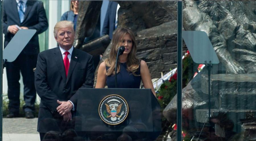 Znalezione obrazy dla zapytania melania trump przemówienie polska