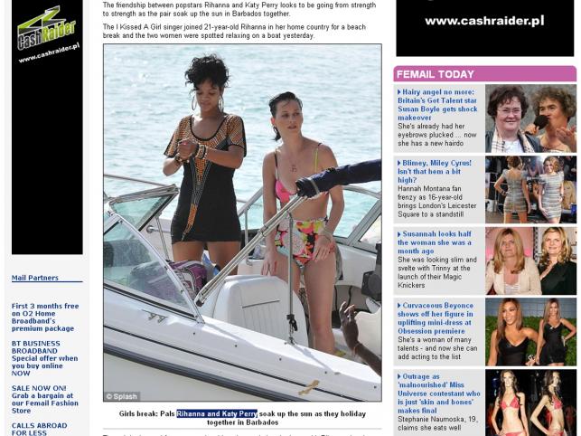 Rihanna i Katy Perry spędzają razem wakacje