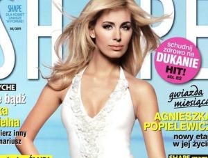 Agnieszka Popielewicz: roznegliżowana panna młoda. Źródło: magazyn "Shape"