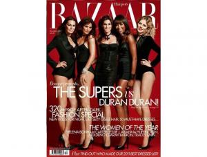 Yasmin LeBon, Helena Christensen, C indy Crawford, Naomi Campbell i Eva Herzigova na okładce „Harper’s Bazaar. Fot. Jonas Akerlund