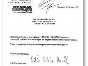 Usprawiedliwienie Nelli Rokity