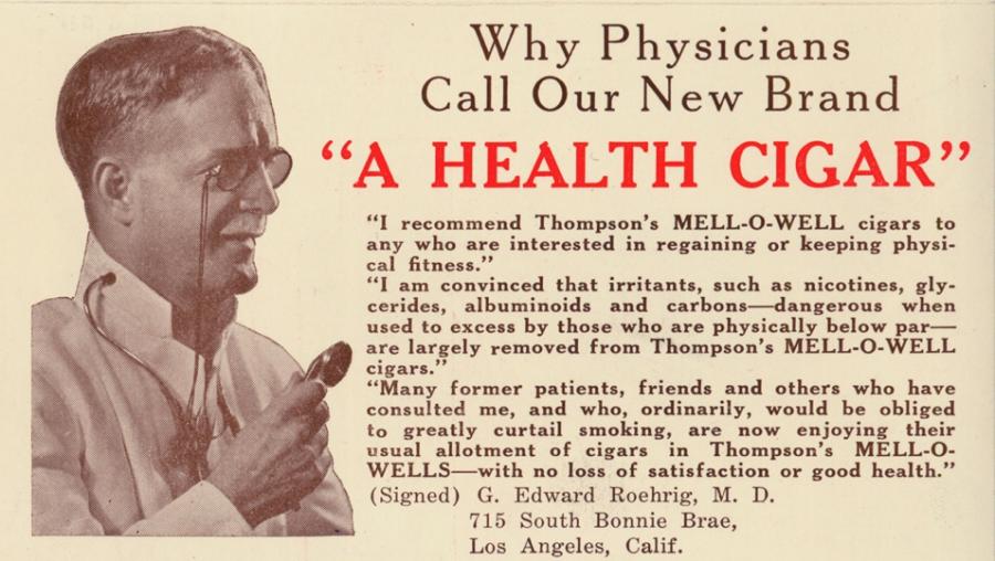 Cygara "Thompson's Mell-O-Well", rok 1931