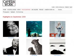Niemiecka galeria Camera Work ma w swoich zbiorach fotografie takich artystów jak Steven Klein, Peter Lindbergh, Man Ray, Richard Avedon i Diane Arbus
