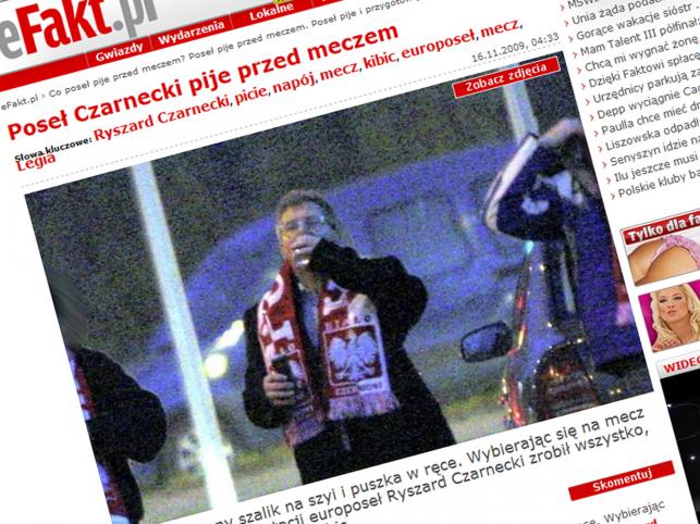 Tak europoseł zagrzewał się przed meczem